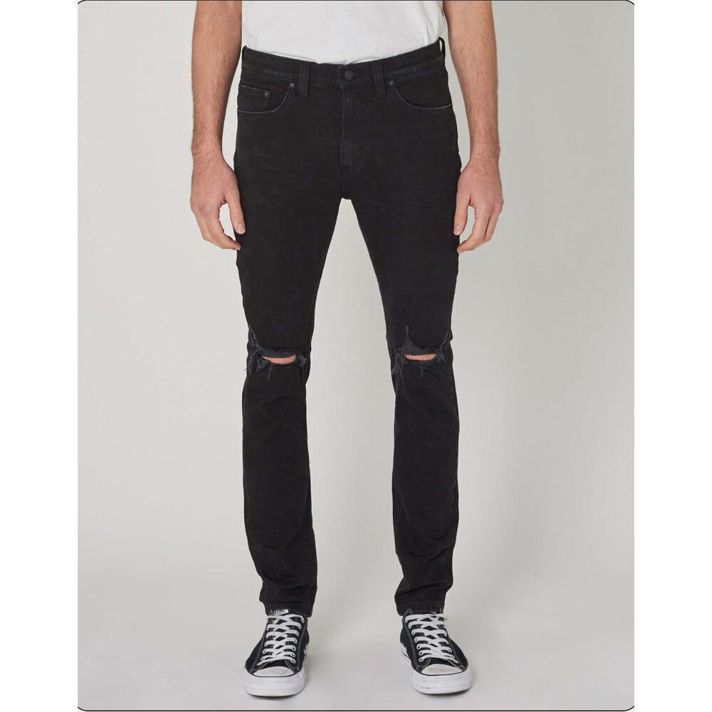 ROLLA'S Stinger Skinny Fit Jeans Black Mens 36 x 32